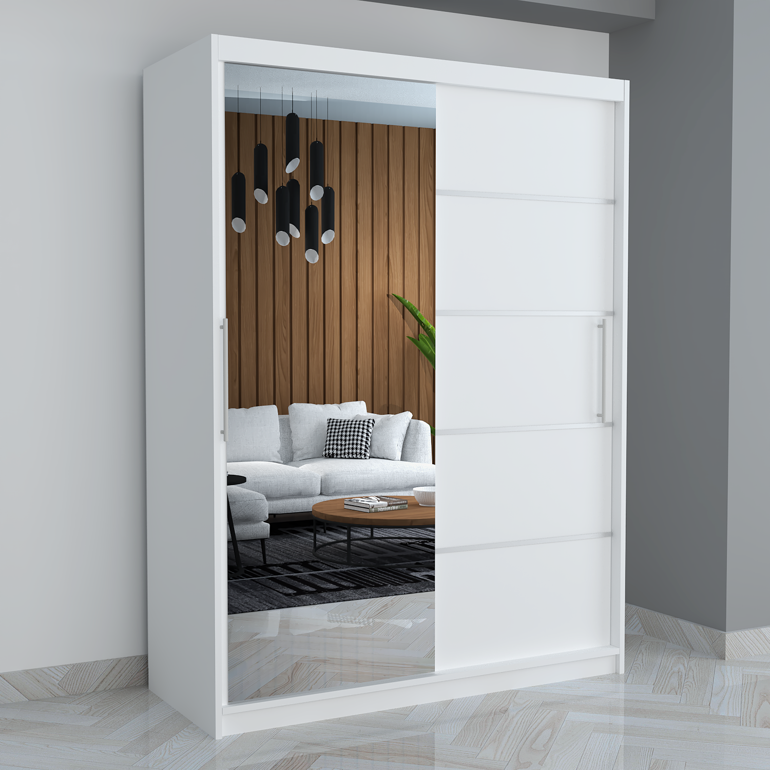 Dresing Smart 150 Alb cu Oglinda