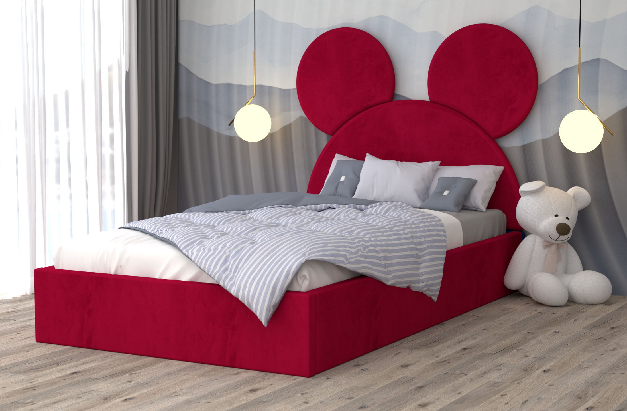 Pat Tapitat Mickey Cu Catifea Premium