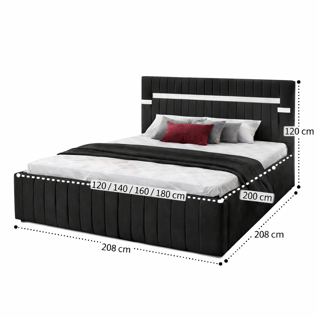 Dormitor Velvet Albastru cu Dressing Tapitat