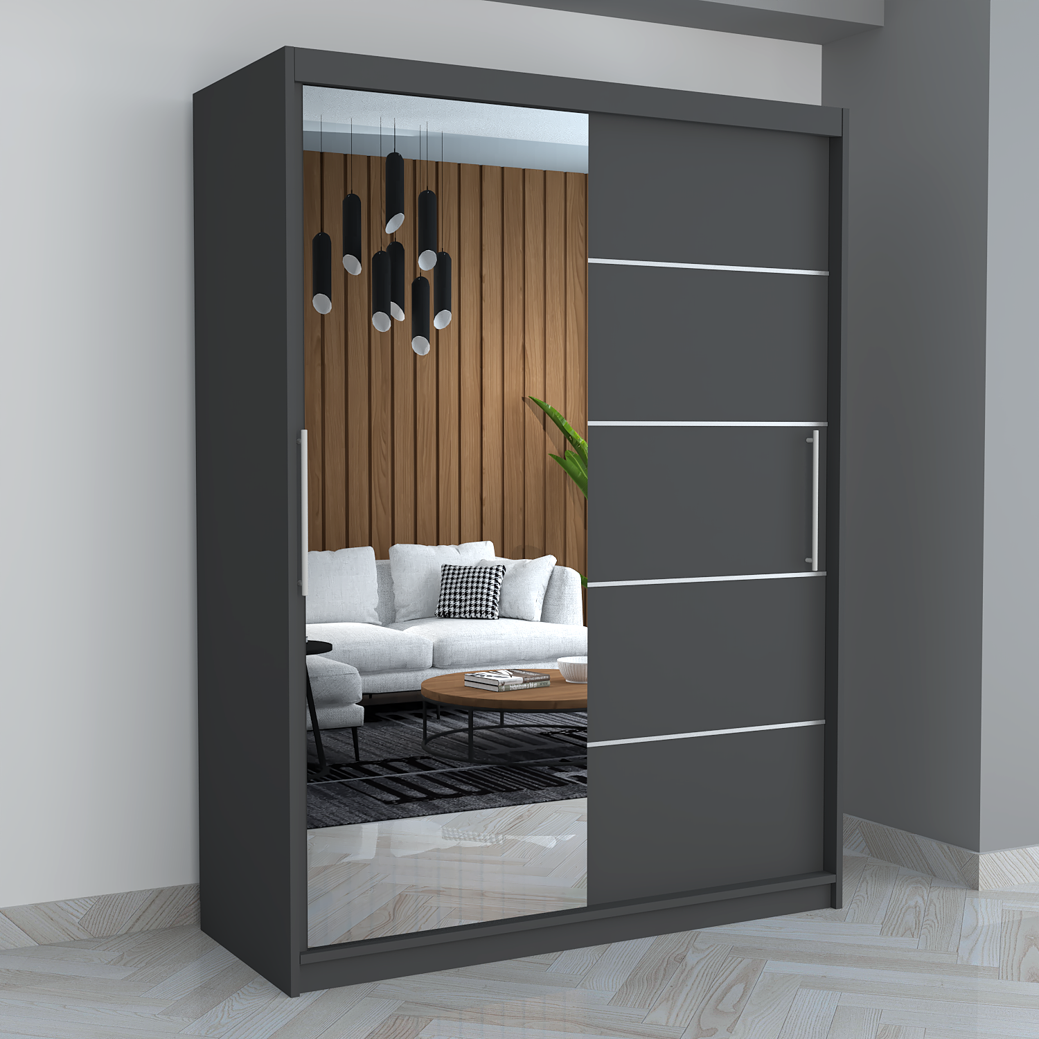 Dressing Smart 150 Gri cu Oglinda