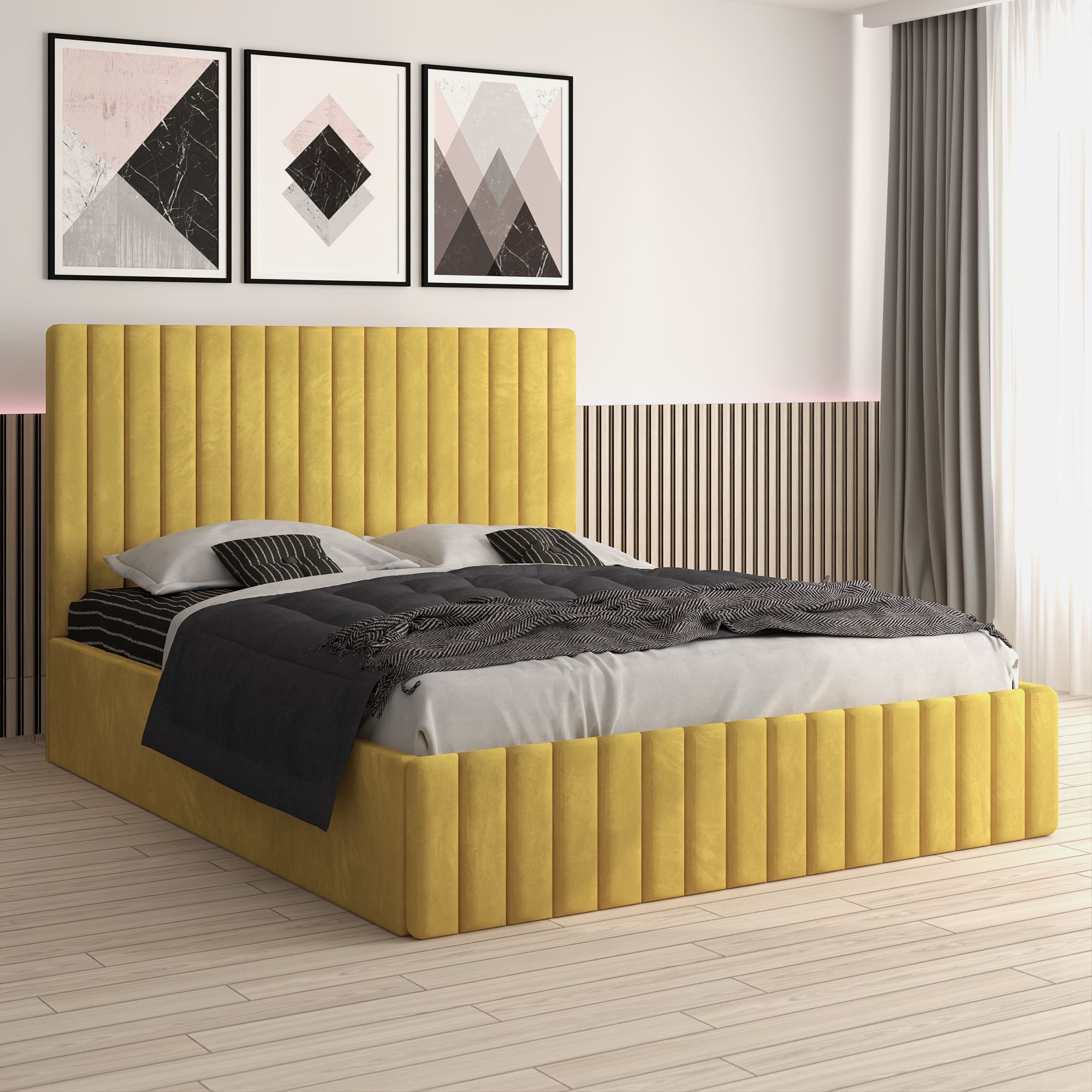 Pat Tapitat Melania Galben Catifea Premium