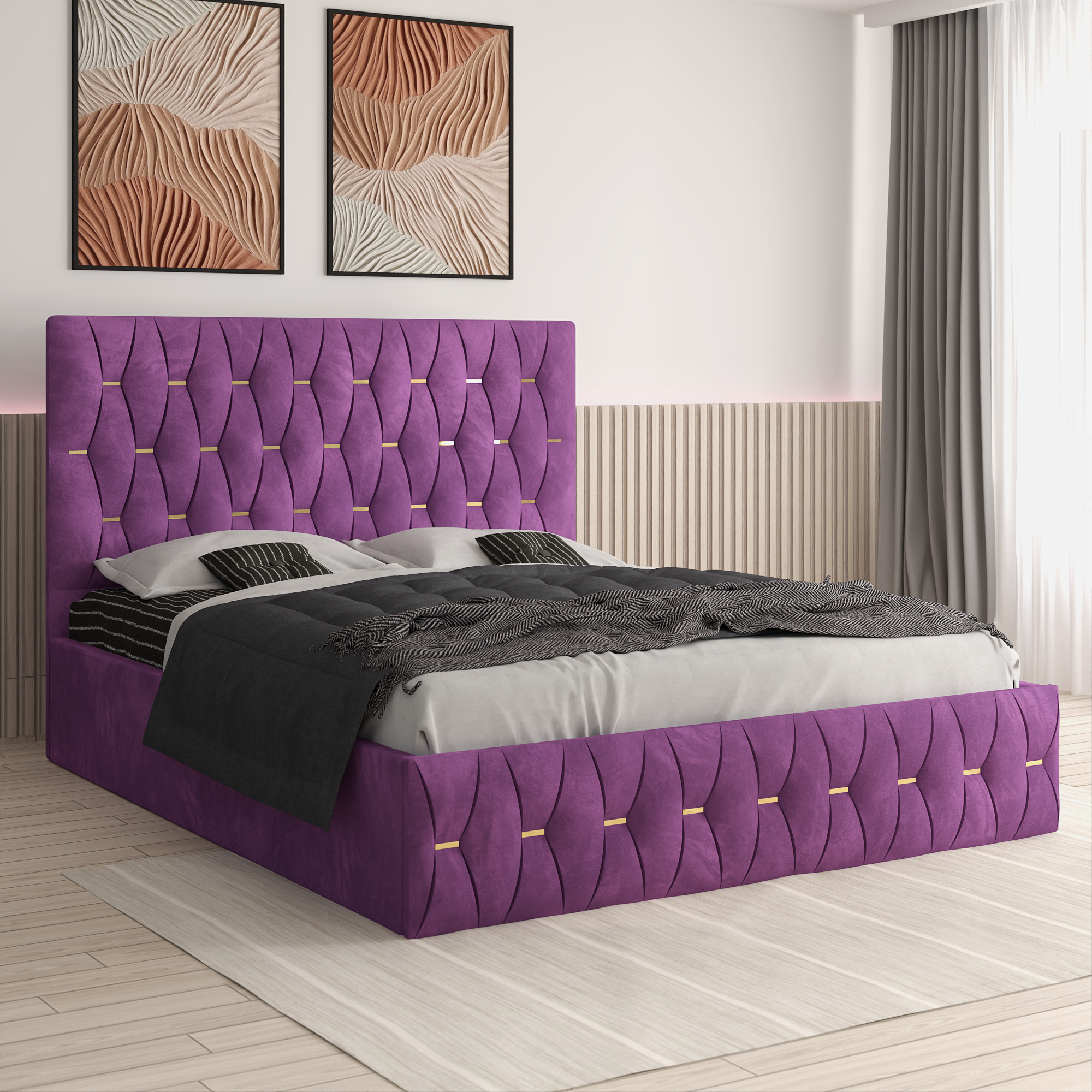 Pat Ana Tapitat Mov Catifea Premium