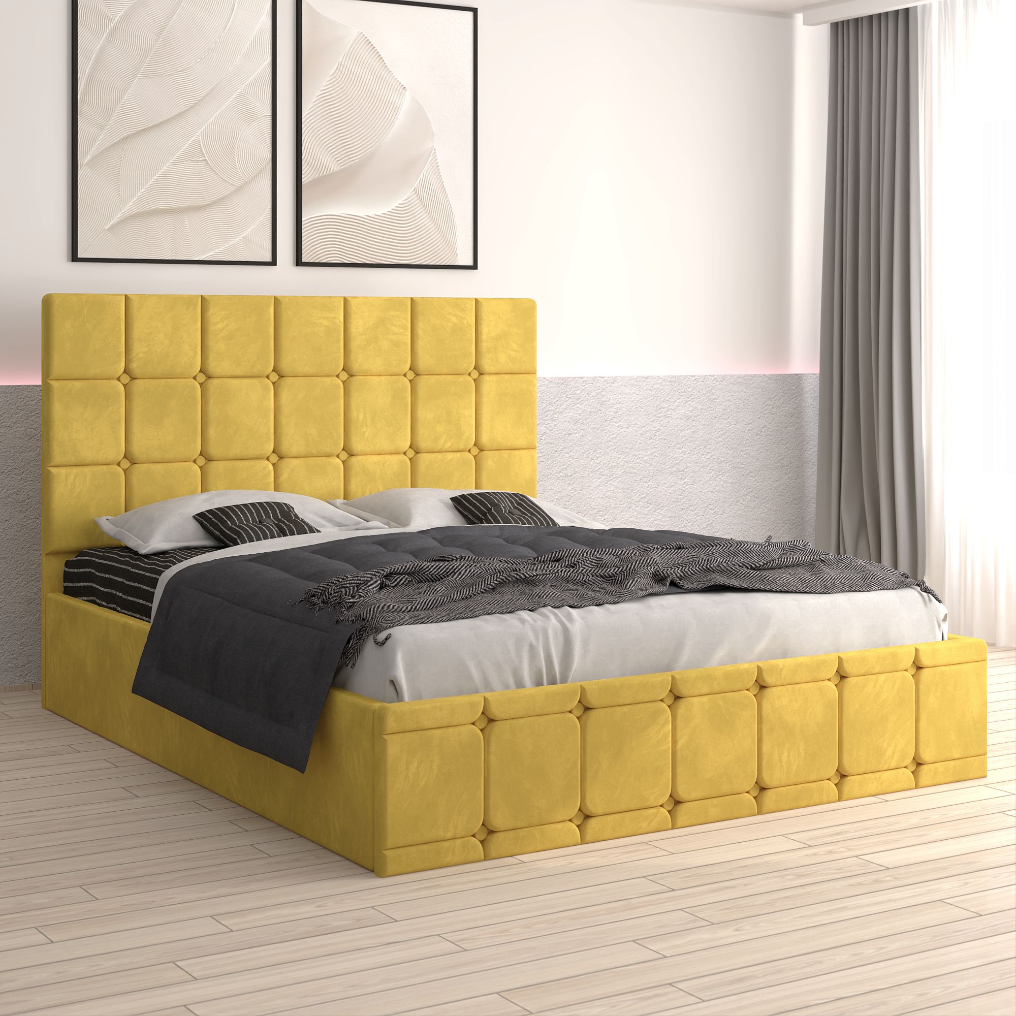 Pat Tapitat Roma Galben Catifea Premium