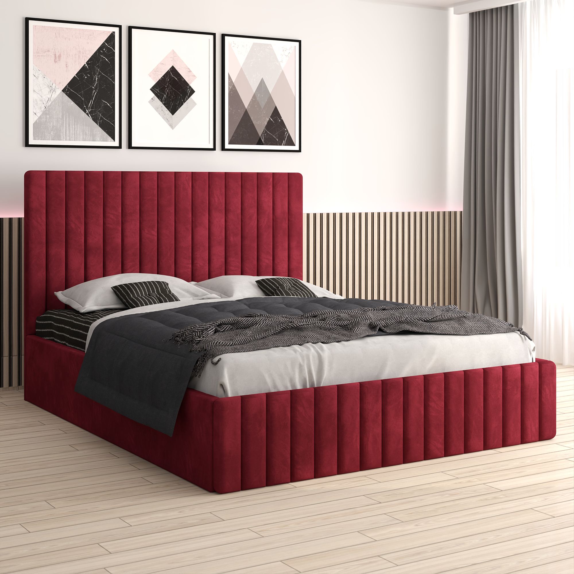 Pat Tapitat Melania Visiniu Catifea Premium