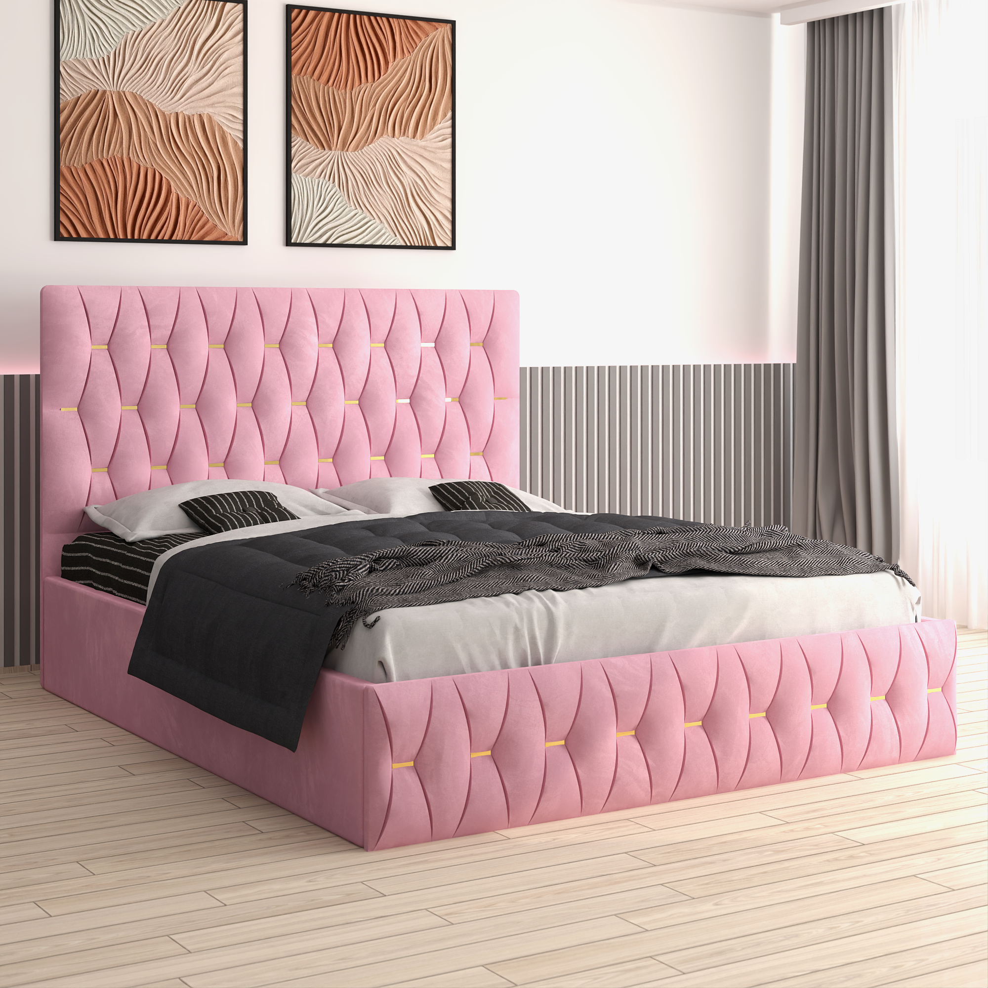 Pat Tapitat Ana Roz Catifea Premium