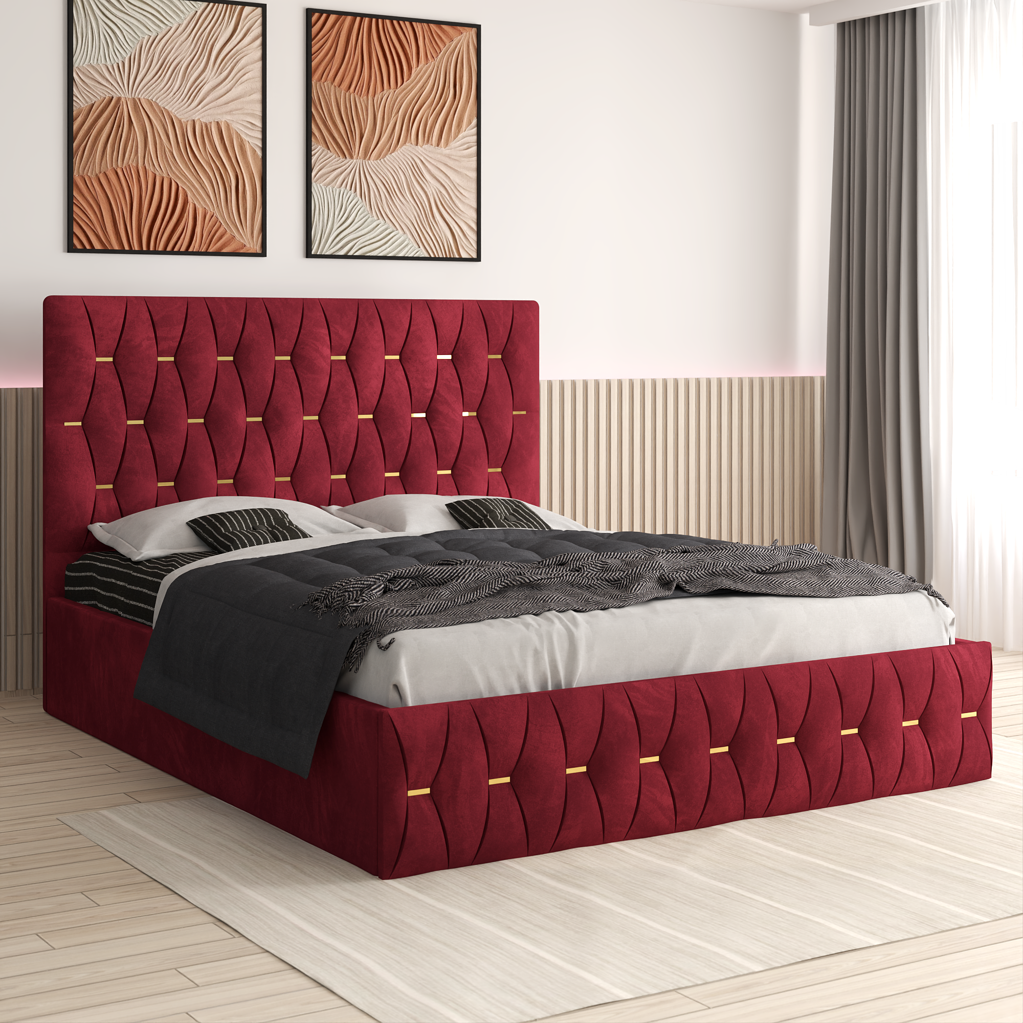 Pat Tapitat Ana Visiniu Catifea Premium