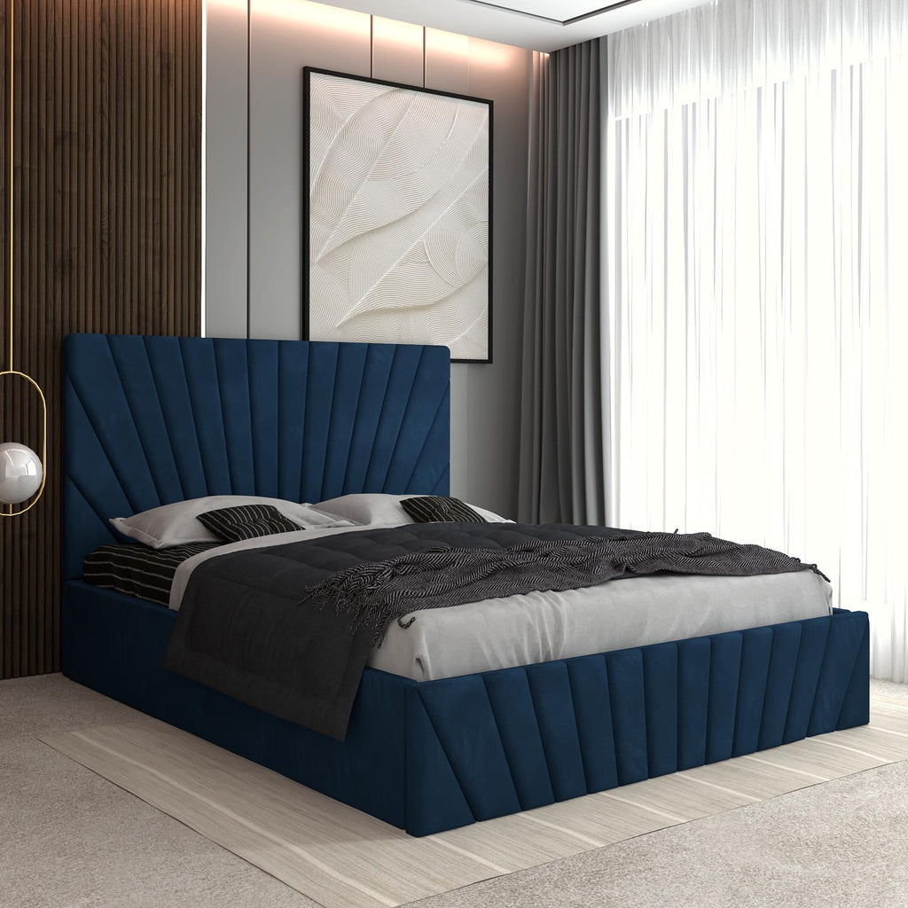 Pat Tapitat Astra Albastru Catifea Premium