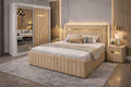 Dormitor Velvet Bej cu Dressing Tapitat