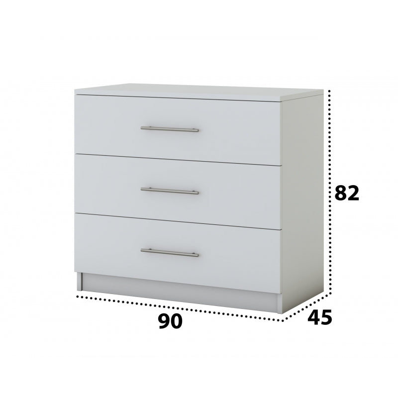 Comoda Alina , Alb, 90x82x45 cm