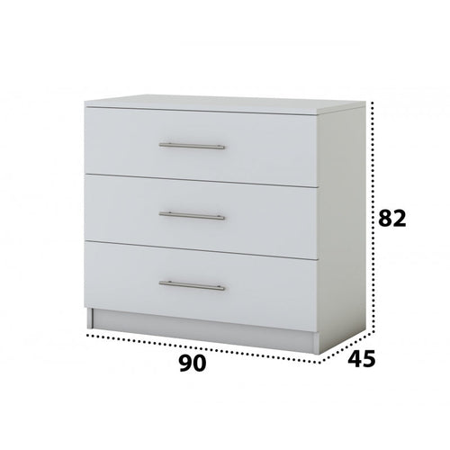 Comoda Alina , Alb, 90x82x45 cm