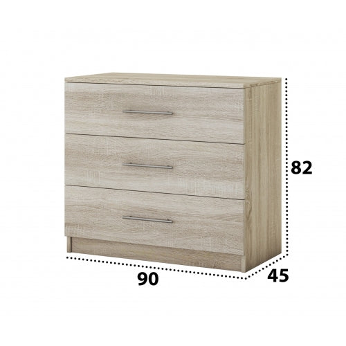 Comoda Alina , Sonoma, 90x82x45 cm