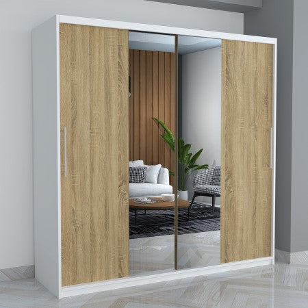 Dresing Smart 200 Alb cu Oglinda si Usi Sonoma