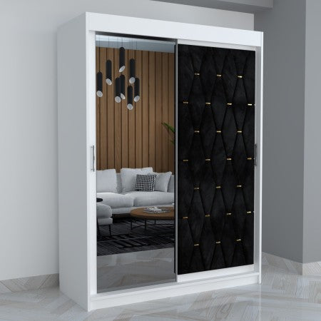 Dressing Tapitat ANA Negru Cu Oglinda