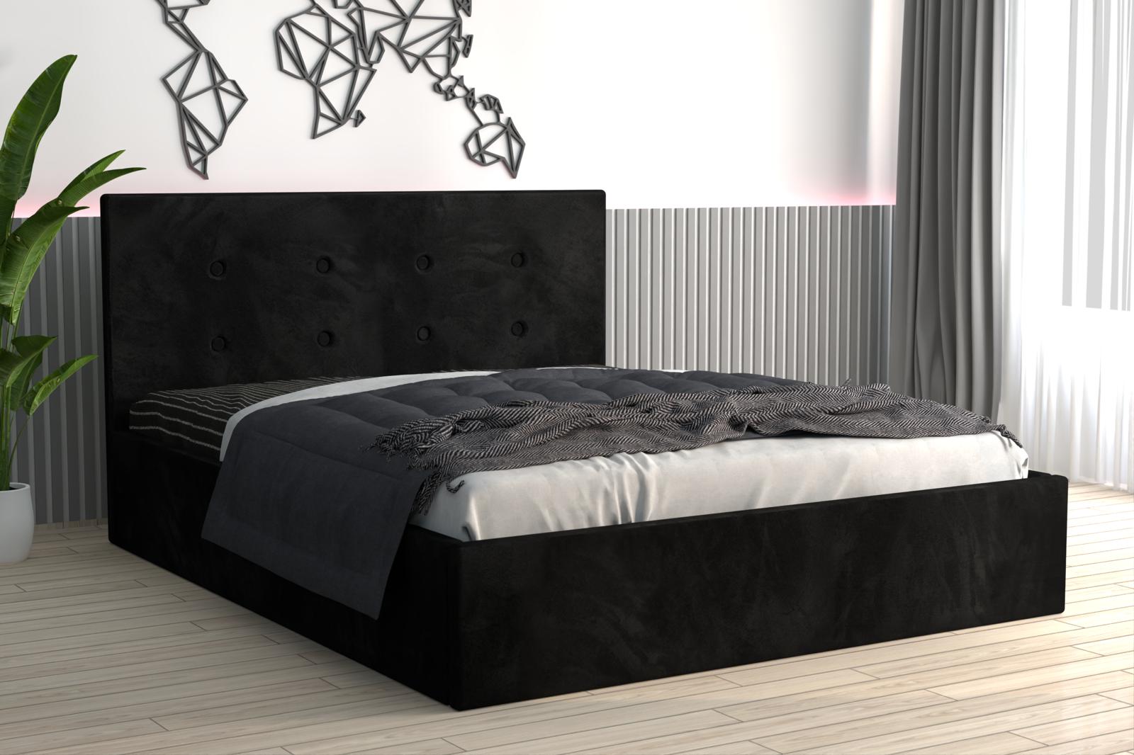 Pat Tapitat Adrian Negru Catifea Premium