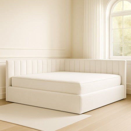 Pat Tapitat De Colt Corina Alb Catifea Premium