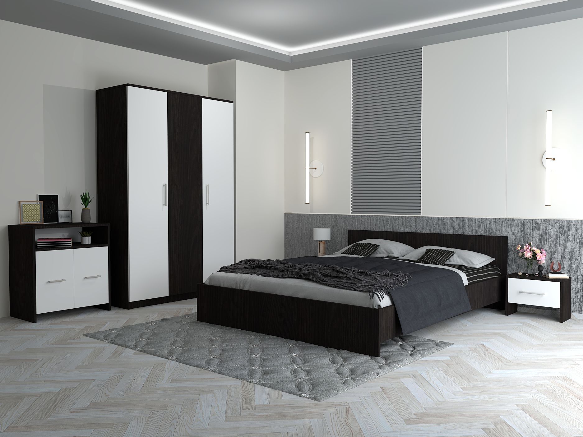 Dormitor Eva Wenge cu Comoda